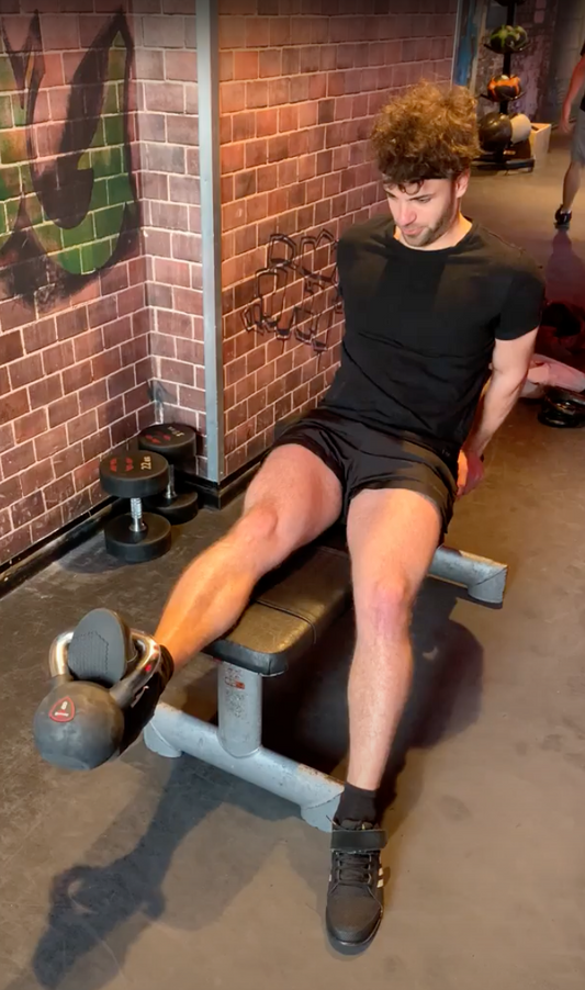 Kettlebell Tibialis raises to fight against knee pain (Tib Bar Bros)